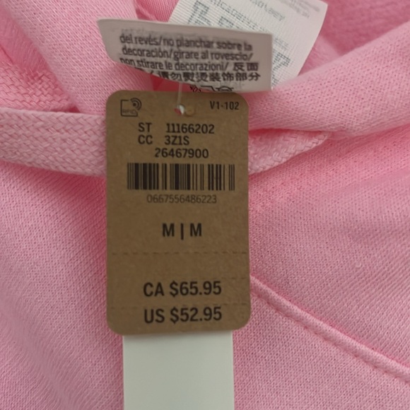 Victoria's Secret Pink Campus Long Sleeve Hoodie Daisy Pink with Black Logo.NWT - Picture 9 of 9